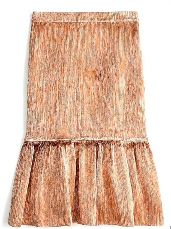 J. Crew Dresses & Skirts - J. Crew Metallic Rose Gold Fluted Skirt NWT sz 16